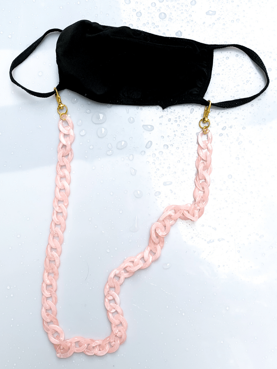 Rose Quartz Acrylic Mask Chain