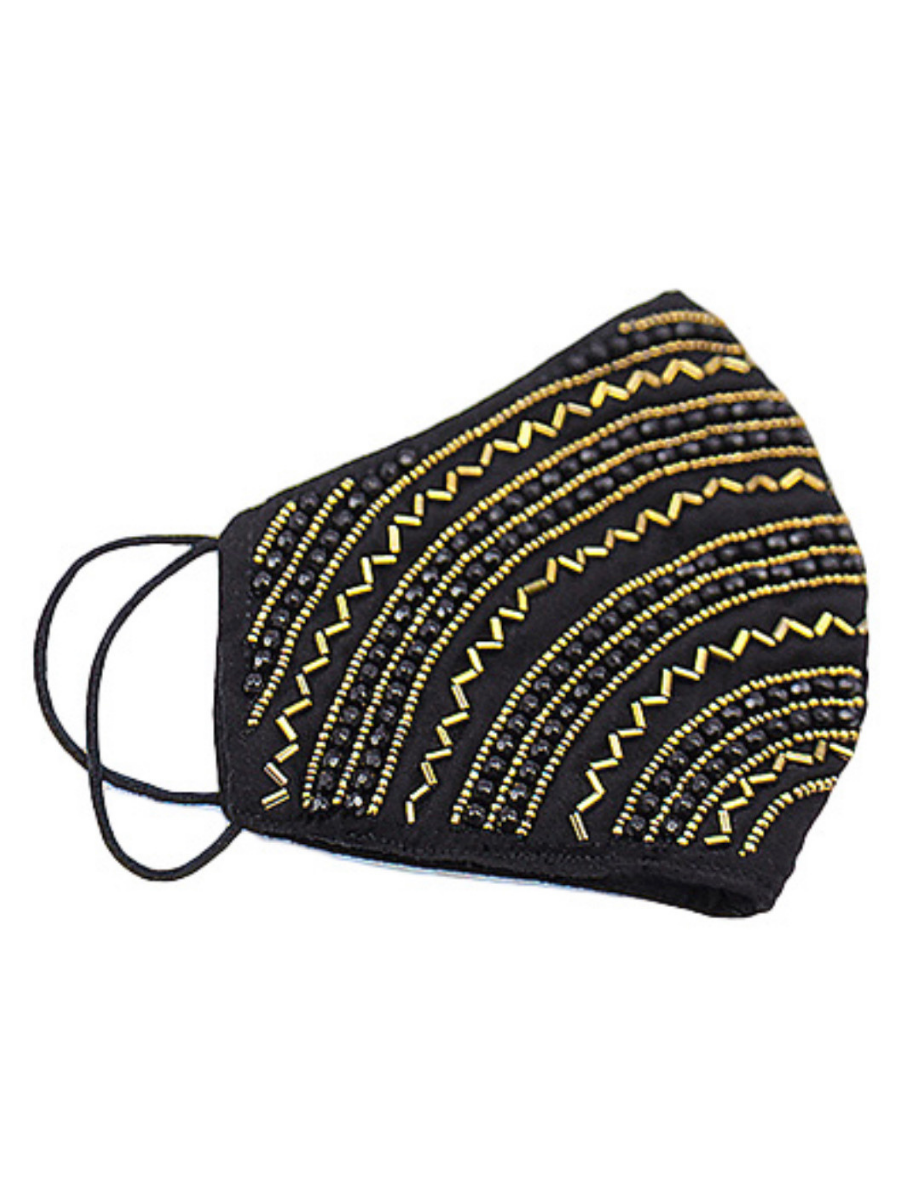 Boho Bead Embellished Face Mask