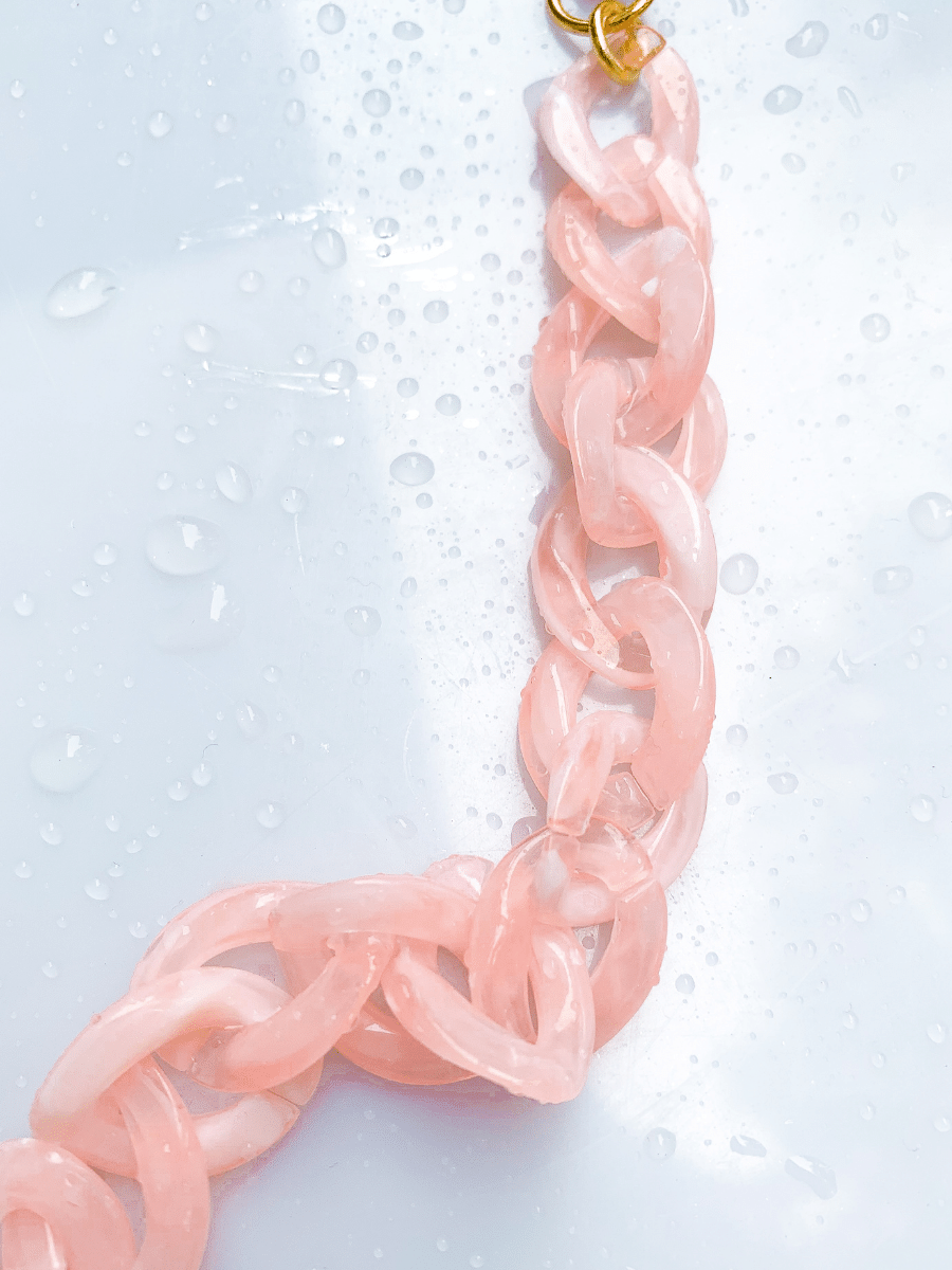 Rose Quartz Acrylic Mask Chain