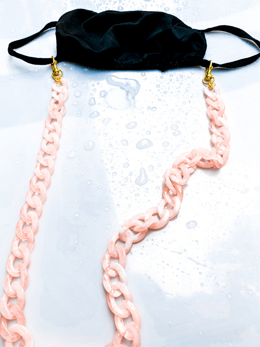 Rose Quartz Acrylic Mask Chain