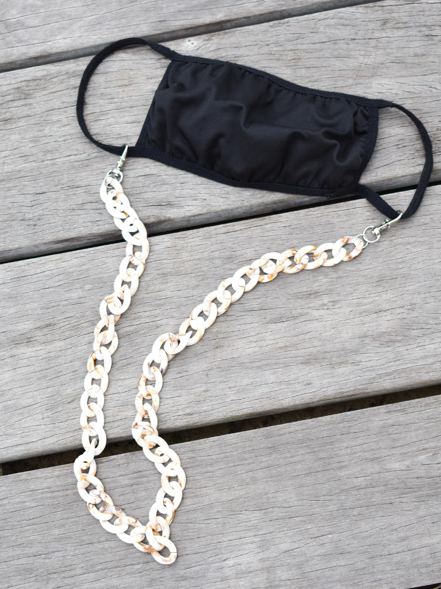 Classic Ivory Tortoise Mask/Sunglass Chain