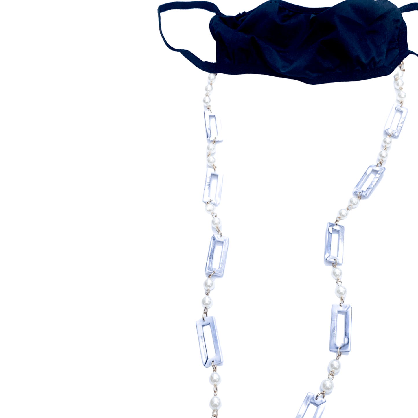 Pearl and Gray Acrylic Mask Chain